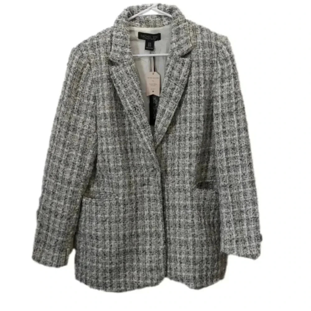 Rachel Zoe Women Gray And Black Blazer Size 10